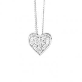 Ellani Stg CZ Pave Heart Pendant image