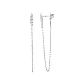 Ellani Stg CZ Chain Drop Earrings image