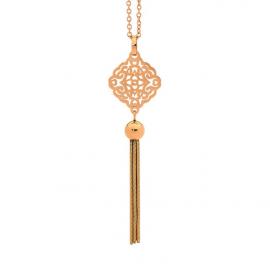 Ellani Rose Plated Stainless Steel Tassel Necklace image