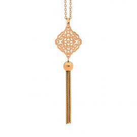 Ellani Rose Plated Stainless Steel Tassel Necklace image