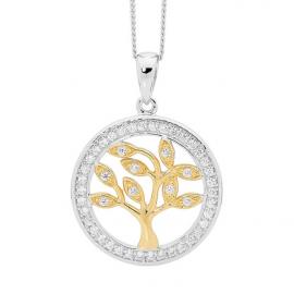 Ellani Stg Two Tone Tree Of Life Pendant Large image