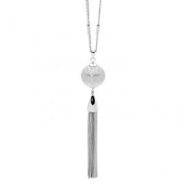 Ellani Stainless Steel Stardust Ball and Tassel Necklace image