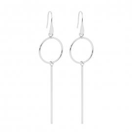 Ellani Stainless Steel Long Drop Hook Earrings image