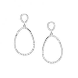 Ellani Stg CZ Oval Drop Earrings image