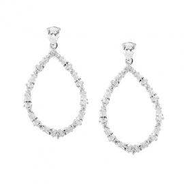 Ellani Stg CZ Open Pear Drop Earrings image