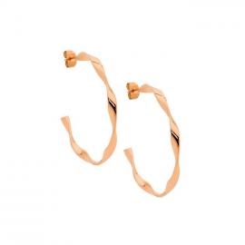 Ellani Rose Plated Stainless Steel Twist Hoop Earrings image