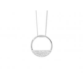 Ellani Stg CZ Half Open Circle Pendant image