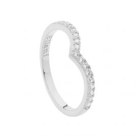 Ellani Stg CZ V Shape Stacker Ring image