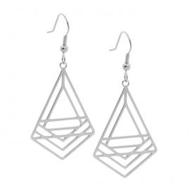 Ellani Stainless Steel Abstract Drop Earrings image