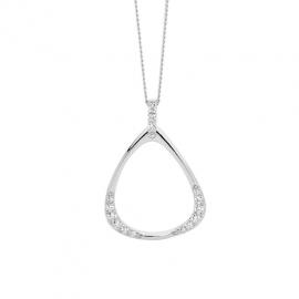 Ellani Stg CZ Open Triangle Drop Pendant image