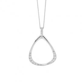 Ellani Stg CZ Open Triangle Drop Pendant image