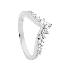 Ellani Stg CZ V Shaped Ring image