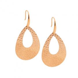 Ellani Rose Plated Stainless Steel Oversized Drop Earrings image