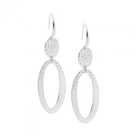 Ellani Stainless Steel Double Oval Drop Hook Earrings image