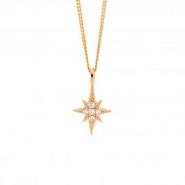 Ellani Stg Rose Gold Plated CZ Star Pendant image