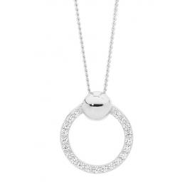 Ellani Stg CZ Ball Circle Pendant image