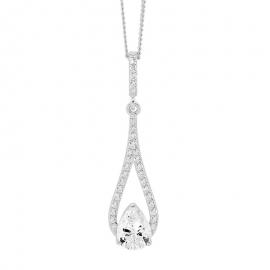 Ellani Stg CZ Long Teardrop Pendant image