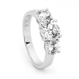 Ellani Stg Three CZ Ring image