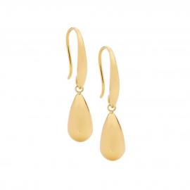 Ellani Gold Plated Stainless Steel Teardrop Hook Earrings image