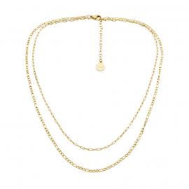 Ellani Gold Plated Stainless Steel Dual Layered Chain image