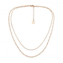 Ellani Rose Gold Plated Stainless Steel Dual Layered Chain image