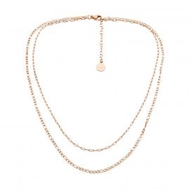 Ellani Rose Gold Plated Stainless Steel Dual Layered Chain image