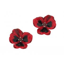 Karen Walker Stg Garnet Enamel Flower Earrings image