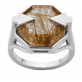 Karen Walker Stg Astrid Ring with Rutilated Quartz image