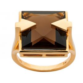 Karen Walker 9ct Ballistic Ring with Smokey Quartz image