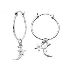 Karen Walker Stg Moon & Star Charm Hoops image