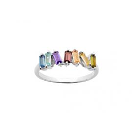 Karen Walker Stg Multi Baguette CZ Cubist Ring image