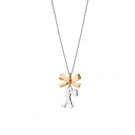 Karen Walker Stg/9ct Yellow Gold Mini Girl With A Bow Necklace image