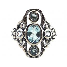 Sterling Silver Blue Topaz Dress Ring image