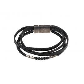 Stainless Steel Leather Multi Bracelet image
