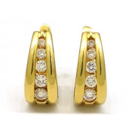 18ct Diamond Channel Set Huggies image