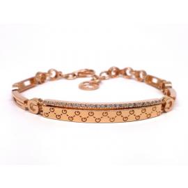 14ct Rose Gold CZ G-Link Bracelet image