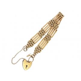 9ct Gate Bracelet With Heart Padlock image