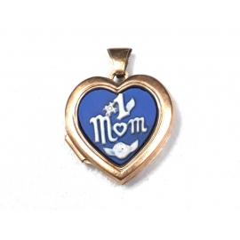 9ct Blue Inlay #1 Mum Heart Locket image