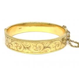 9ct Half Engraved Snap & Hinge Bracelet image