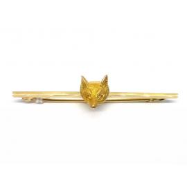 9ct/18ct Fox Head Bar Brooch image