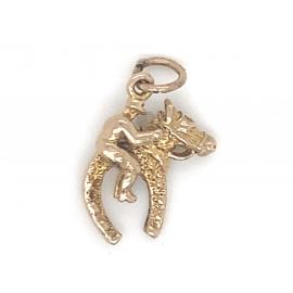 9ct Horseshoe & Jockey Charm image