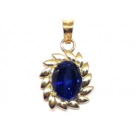 18ct Synthetic Sapphire Sunburst Pendant image