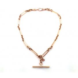 9ct Rose Gold Paper Clip Fob Chain image