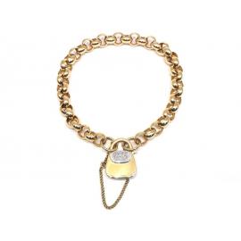 9ct Belcher Bracelet With Diamond Handbag Catch image
