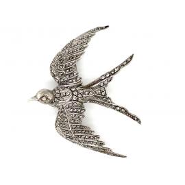 Sterling Silver Marcasite Swallow Brooch image