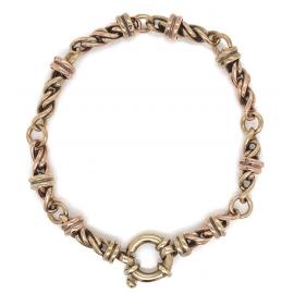 9ct 20cm Two Tone Fancy Deco Bracelet image