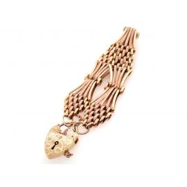 9ct Two Tone Gate Bracelet image