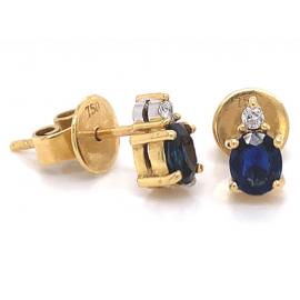 18ct Sapphire Diamond Earrings image