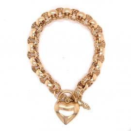 9ct 19.5cm Filigree Linked Padlock Bracelet image