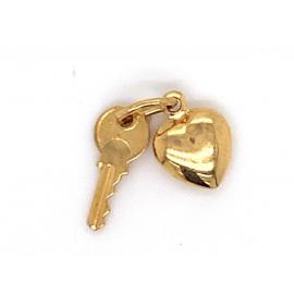 9ct Heart & Key Charm image